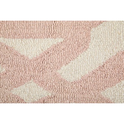 Artisanal Ivory Geometric Wool 24" Rectangular Rug
