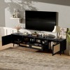 KIGFTSOD Rattan TV Stand for TVs up to 85'' – Modern Farmhouse Media Console with Solid Wood Legs, Entertainment Center for Living Room, Home Theatre - 2 of 4