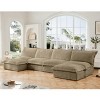 Upholstered Sectional Sofa, 4 Seater Armless Sectional Sofa with Reversible Ottoman, Sectional Sofas with Corduroy Fabric-Cuddlewood - 2 of 4