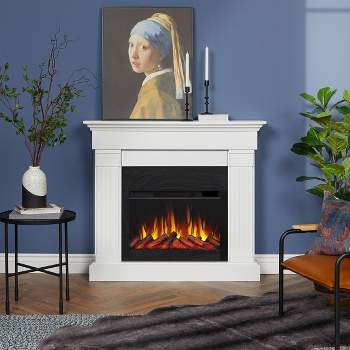 Real FlameCrawford Slim Electric Fireplace White