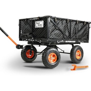 SuperHandy Garden Cart with Tow & Dump Features - 10" Tires, Tugger Scooter Compatible - 1 of 4