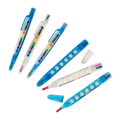 Fun Express Winter Glitter Stacking Point Crayons - 12 Pc.