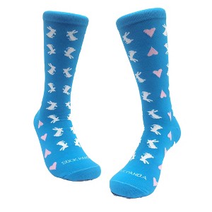 Rabbits and Hearts Patterned Socks (Women's Sizes Adult Medium) from the Sock Panda - 1 of 4