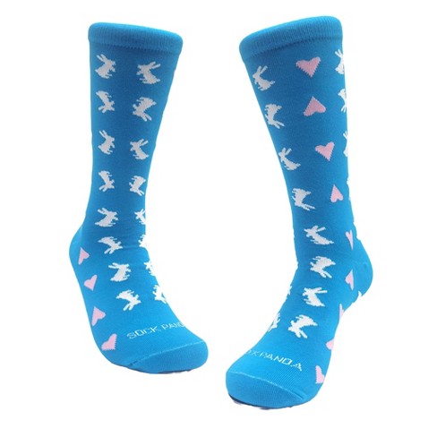 Rabbits and Hearts Patterned Socks (Women's Sizes Adult Medium) from the Sock Panda - image 1 of 4