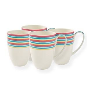 Spode Kit Kemp Mug (Set of 4) | 17oz Calypso Stripe Coffee & Tea Mug | Made from Porcelain | Dishwasher and Microwave Safe - 1 of 4