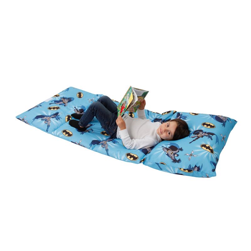 Warner Brothers Batman - Blue, Grey and Yellow Deluxe Easy Fold Toddler Nap Mat, 1 of 6