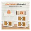 Unikito Stackable Plastic Storage Bins with Lids, Folding Storage Organizer Boxes Containers with Wheels, White, 19.8"*11.8"*11.8" - 3 of 4