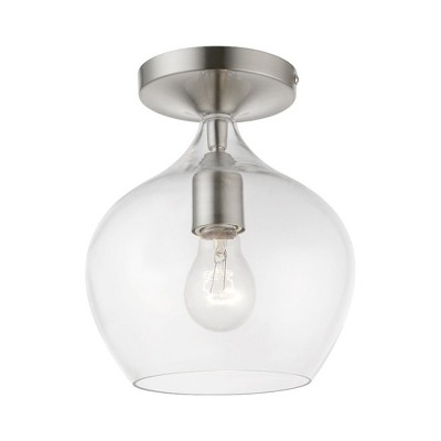 Livex Lighting Aldrich 1 - Light Semi-Flush Mount in  Brushed Nickel