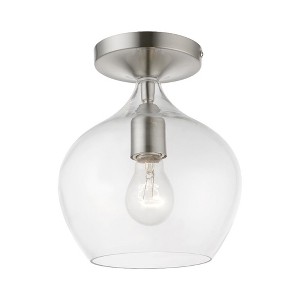 Livex Lighting Aldrich 1 - Light Semi-Flush Mount in  Brushed Nickel - 1 of 3