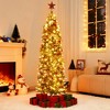 6ft/7.5ft/9ft/12ft Pre-Lit Pencil Christmas Tree with Dual-Color Lights, Slim Artificial Indoor Outdoor Xmas Tree for Home & Apartment - 2 of 4