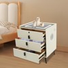 YIYIBYUS Bedside Side Table, Smart Nightstand with Drawers, 3-color Light, USB&Wireless Charging, Fingerprint Lock, and Bluetooth Speaker - 3 of 4