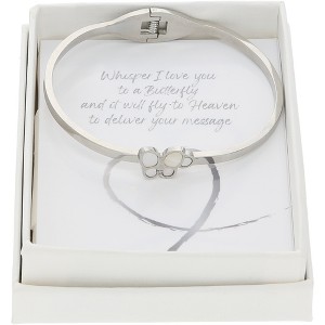 Pavilion Gift Company - Fly to Heaven - Stainless Steel Hinged Bangle Bracelet  - Bracelets - 1 of 4