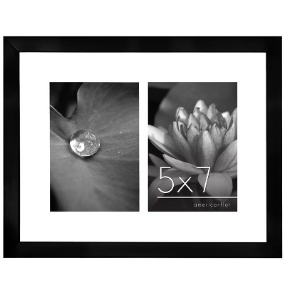 Americanflat 11x14 Collage Frame-Displays Two 5x7 inch Portrait Pictures, Black