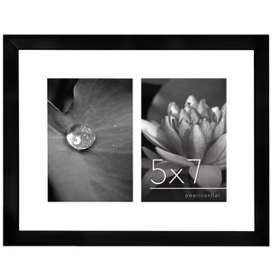 Americanflat 11x14 Collage Frame-Displays Two 5x7 inch Portrait Pictures, Black - 1 of 4