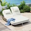 Outdoor Daybed Sunbed, Patio Rattan Loveseat Chaise Lounge with Adjustable Backrest and Cushions for Garden, Backyard -ModernLuxe - 2 of 4