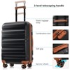 Sapphtopaz 20"24"28" Hardshell ABS Luggage Set, Lightweight ABS Dual Spinner Suitcase with TSA Lock,Airline-Approved Checked Travel Suitcases - 4 of 4
