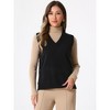 Allegra K Women's Sleeveless Ribbed V Neck Pullover Knit Sweater Vest - 4 of 4