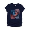 Simply Sage Market S.W.Smiley Checkered Patriotic Smiley Face Short Sleeve Tee - 2 of 4