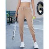 Womens Jogger Pants Athletic Pants Capri Pants Drawstring Solid Sweatpants with Side Pockets - 2 of 4