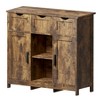 Fontoi Decorative Storage Cabinets, Storage Cabinet with Drawers and Shelves, Vertical Organizer for Living Room Bedroom, Brown, 11.8"*31.1"*35.4" - 3 of 4