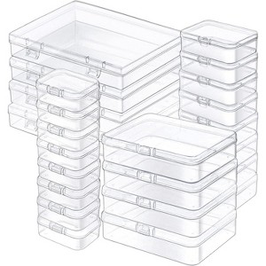 36-Pack Small Plastic Organizer Boxes with Hinged Lids & Labels, Mixed Size Containers for Crafts, Jewelry, and Beads - 1 of 4