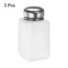 Unique Bargains Plastic Makeup Remover Nail Polish Push Down Alcohol Dispenser Bottles 3 Pcs 6oz White - 3 of 4