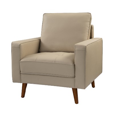 Christine Vintage Genuine Leather Armchair | Hulala Home-beige : Target