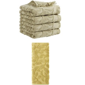 REGALWOVEN 5 Pack Jacquard Pattern Boho Cotton Turkish Absorbent Soft Hand Towels for Bathroom 14" x 30" - 1 of 4