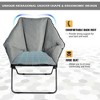 Costway Folding Saucer Padded Chair Soft Wide Seat w/ Metal Frame Lounge Furniture - 4 of 4