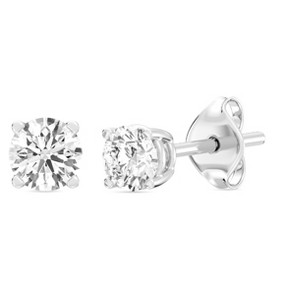 Gilded Lab-Grown Diamond 10KT White Gold & Yellow Gold Stud Earrings for Women, Round Cut, 1/5, 1/4, 1/3, 3/8, 1/2, 3/4, 1 Carat Total Weight - 1 of 4