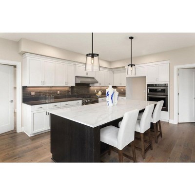 Callista Matte Black Hand-Crafted Glass Pendant Light