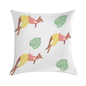 Scarf Kangaroo Leaves Pillow Covers 18x18 Decorative Throw Pillows Soft Square Cushion Covers for Couch Sofa Bedroom - 1 of 1