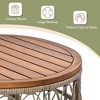 YOOCOZZ Bohemian 4-Person Outdoor Seating Set with Wood Table - Beige - 4 of 4