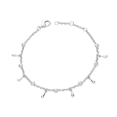 Lucy Quartermaine Queens Royal Pearl Drop Bracelet - Luxurious Sterling Silver and Pearl Design