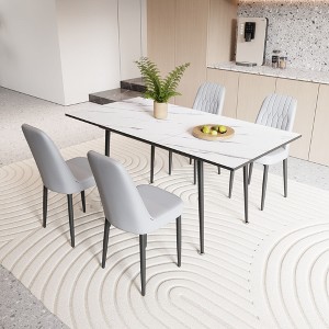 NicBex Kitchen Table Chairs Set Extendable Dining Room Table with MDF Tabletop and 4 Thick Cushion PU Chairs for Dining Room - 1 of 4