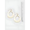 Slickblue Women's Drop Earrings, Circle Cutout Wood with Metal Studs, Hook Closure, Party Style, Ivory, 2.5" - 3 of 3