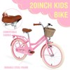INFURNIC Bicycles Multiple Colors Girls Bike with Basket for 7-10 Years Old Kids 20 inch wheel No Training Wheels, Pink, 55.51"*21.26"*32.48" - 2 of 4