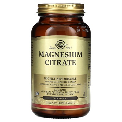 Solgar Magnesium Citrate, 60 Tablets