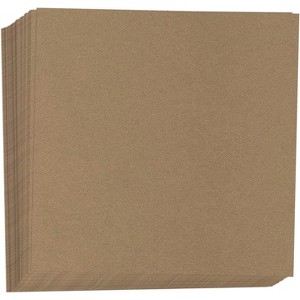 Hamilco Brown Colored Kraft Cardstock Scrapbook Paper 8x8 Heavy Weight 80 lb Cover – 100 Pack - 1 of 4
