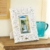 Mango Wood Scroll Handmade Intricate Carved 1 Slot Photo Frame Rustic White - Olivia & May - 2 of 4