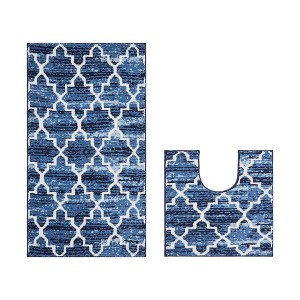 Savio Collection 100% Micro Polyester 2 Piece Bath Rug Set - Better Trends - 1 of 4