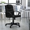 Emma and Oliver Mid-Back Black LeatherSoft Ripple/Accent Stitch Swivel Task Office Chair - 2 of 4