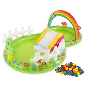 Intex 57154EP Colorful Inflatable My Garden Water Filled Play Center with Slide - 1 of 4
