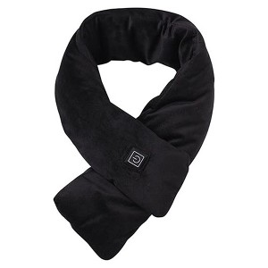 USB heated scarf – 3-level adjustable warming scarf, soft and fast heat, unisex (black) - 1 of 1