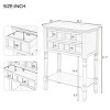 24'' W x 31'' H Vintage Wood Console Table with Drawer and Open Shelf – Narrow Entryway Table for Hallway, Living Room or Foyer - Maison Boucle - 3 of 4