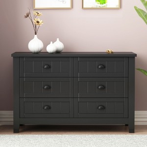 CAVINAS Bedroom Dresser with 6 Drawers,Dressers & Chest of Drawers with Retro Shell Handle for Dining Room,Entryway - 1 of 4