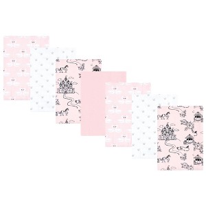 Hudson Baby Infant Girl Flannel Burp Cloth 7pk, Fairytale Princess, One Size - 1 of 4