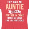 Women's - Instant Message - They Call Me Auntie Short Sleeve Graphic T-Shirt - 2 of 4