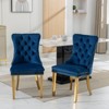 NicBex Dining Chairs Set of 2 Bar stool Upholstered Chair Contemporary Velvet Barstools with Button Tufted Decoration and Wooden Legs - 4 of 4