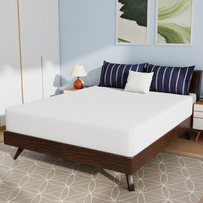 FDW 10 inch Bamboo Charcoal Memory Foam Mattress Cooling Gel CertiPUR-US Certified Breathable Bed Mattress for Cooler Sleep,White